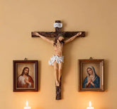 1-realistic jesus crufix statue 16 inch on wall