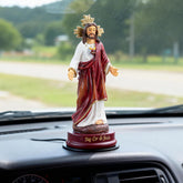 1-small sacred heart jesus statue in natural background