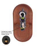 2-fishing witch 3d wall figurines with wooden base illustration