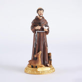 St Francis of Assisi Statue 8.6", Patron of Animals with Dog & Deer, Catholic Saint Figurine, Religious Home Decor, Christian Gift