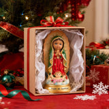 Baby Virgen de Guadalupe Statue 5.7" Handmade Resin Mexican Folk Art, statue under Christmas tree in giftbox (4)