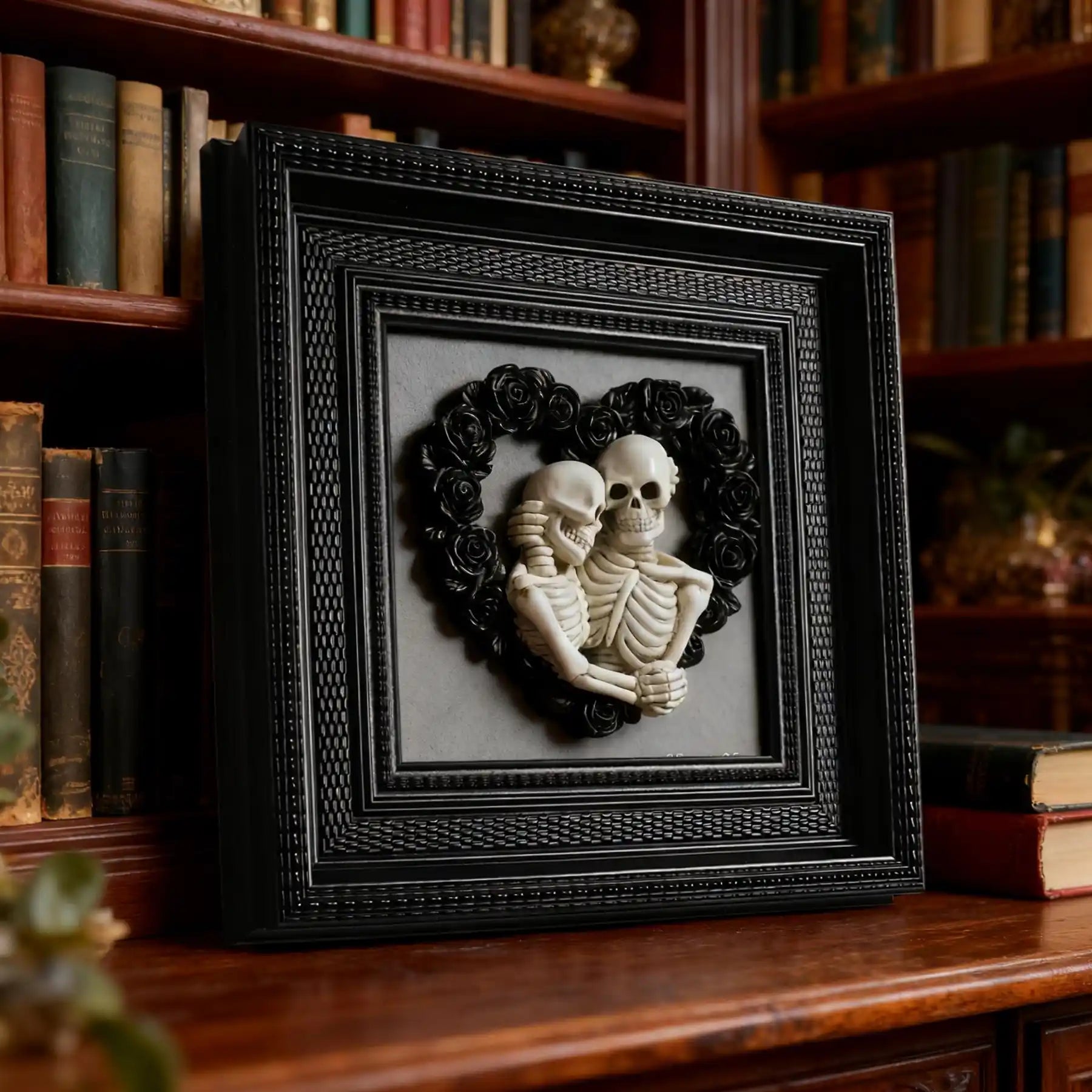 Skeleton Couple Hugging 3d Wall Sculpture (display 1)