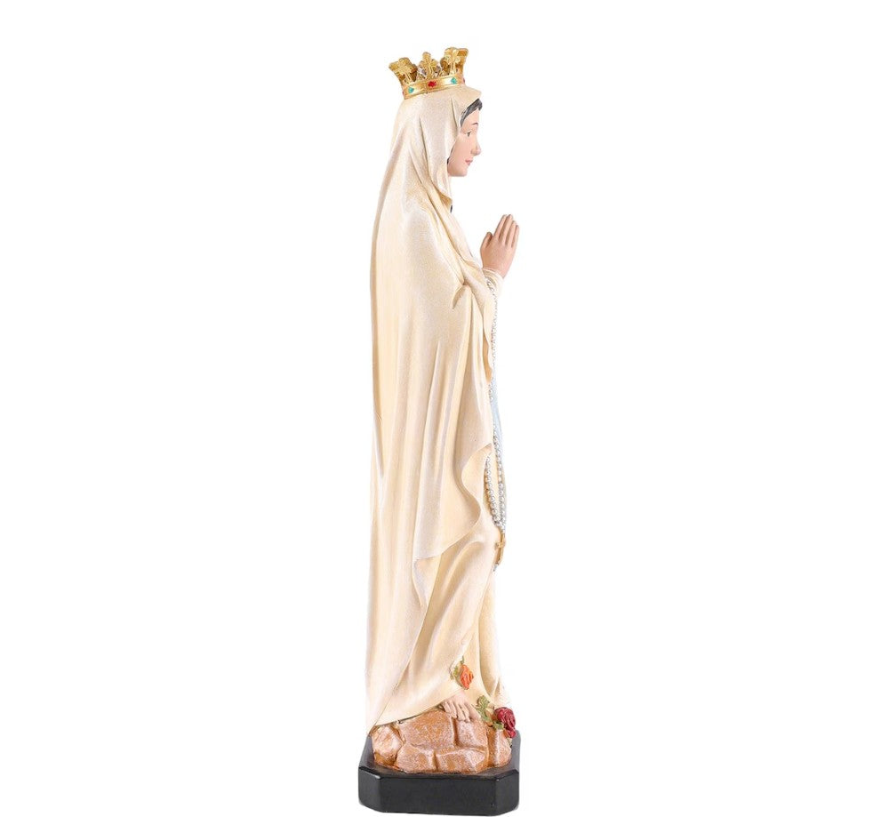 Our Lady of Lourdes Statue 10.2", Crowned Blessed Mother Figurine, Catholic Healing Gift, Virgin Mary Altar Decor, Religious Gift for Mom