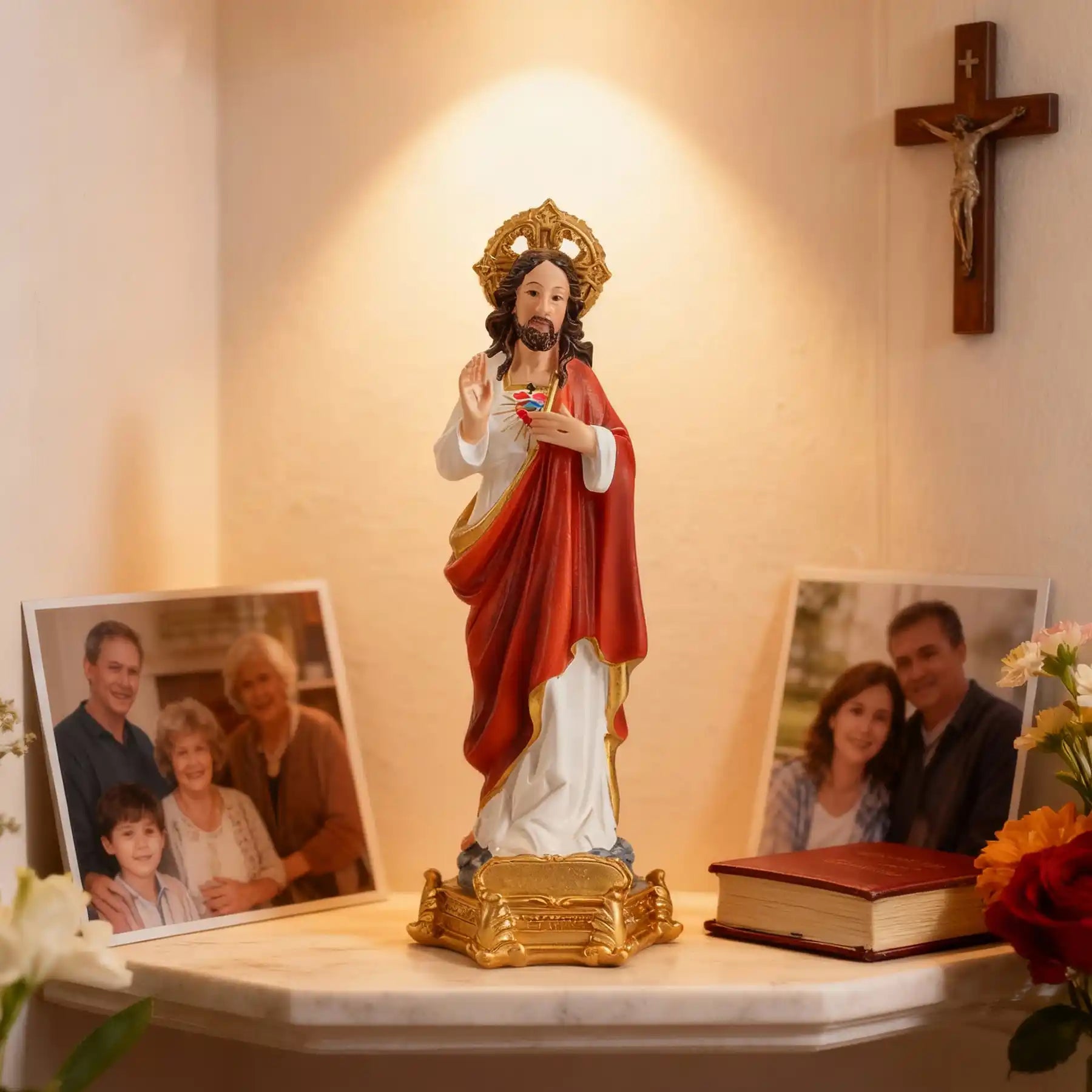 Sacred Heart of Jesus Statue 12" or 9" main image, Sagrado Corazon Figurin (display 1)
