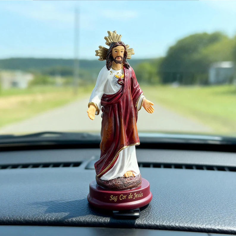 2-jesus statue as car decoration