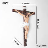 2-realistic jesus crucifix statue on wall 16 inch size label