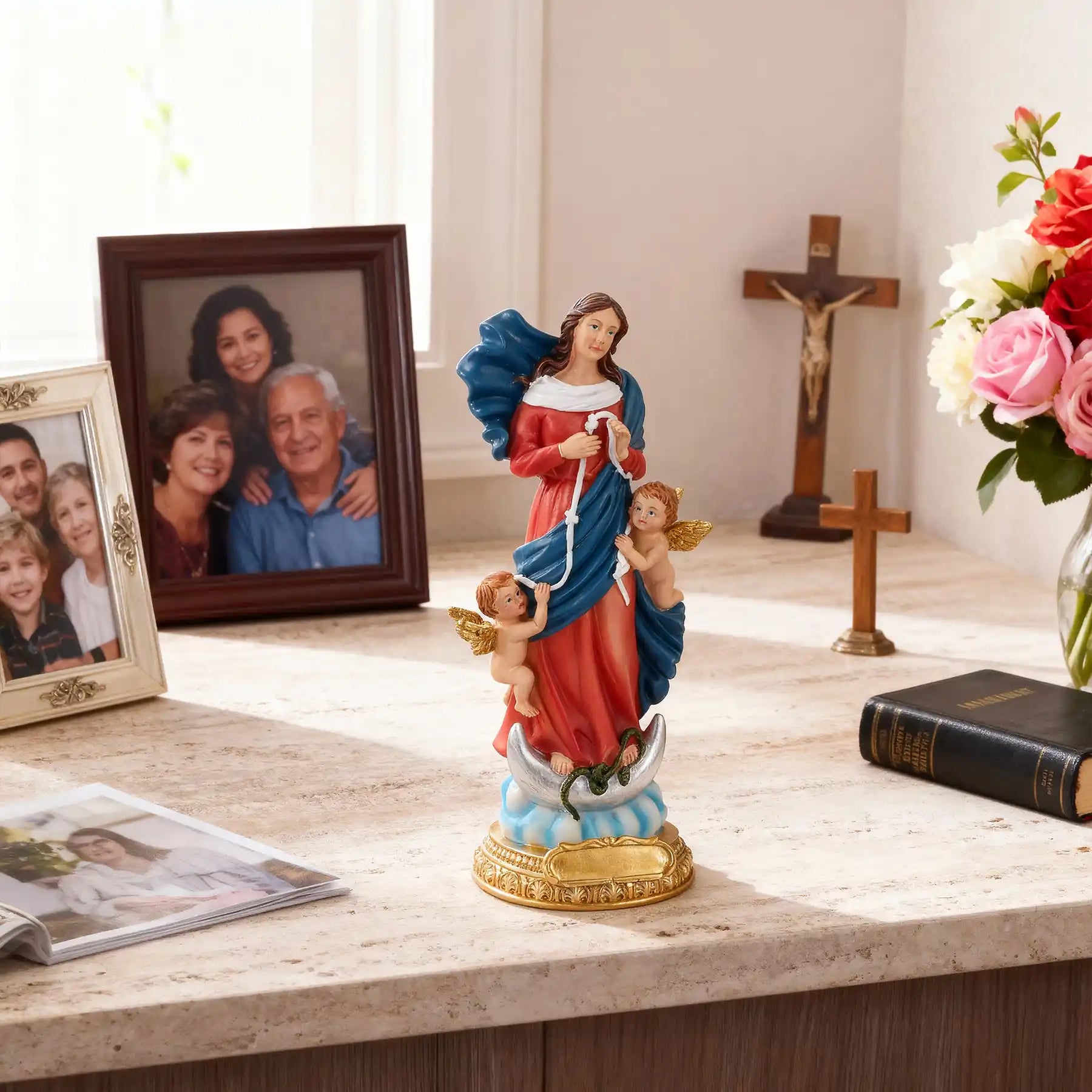 Our Lady Untier of Knots Statue 11.5", Mary Undoer of Knots Figurine, large size statue (display 4)