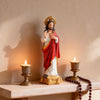 3-Sacred Heart of Jesus Statue with Rosary and candels