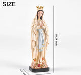 Our Lady of Lourdes Statue 10.2", Crowned Blessed Mother Figurine, Catholic Healing Gift, Virgin Mary Altar Decor, Religious Gift for Mom