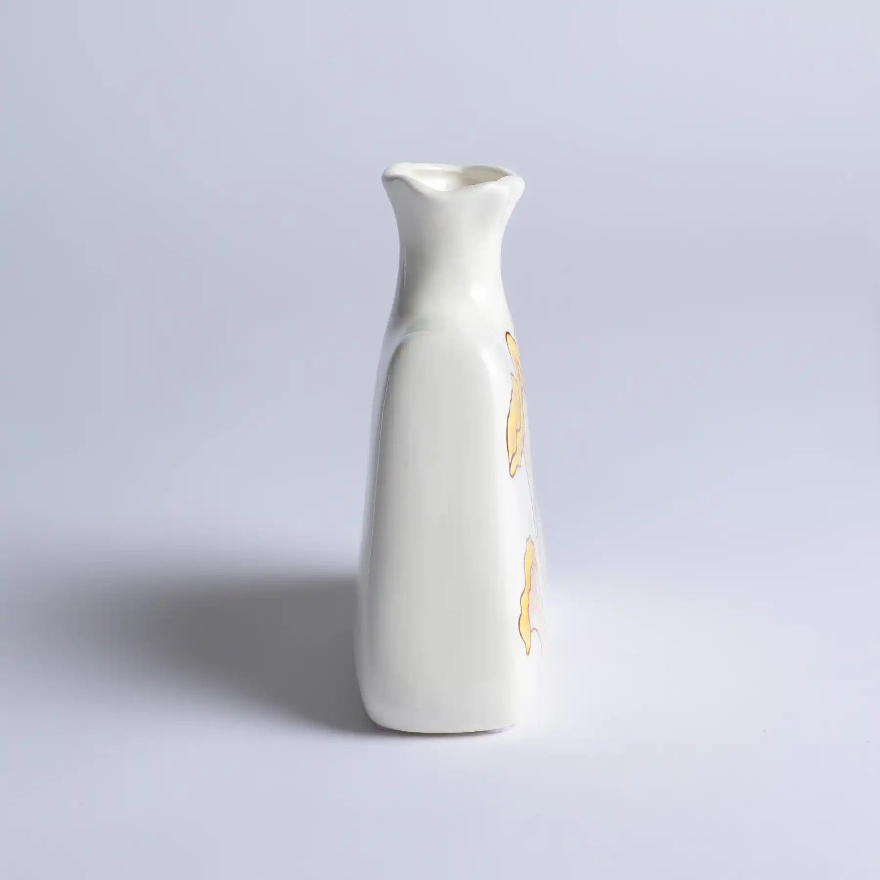 Unique White Ceramic Vases with Hand-Printed Yellow Flowers (display 5)