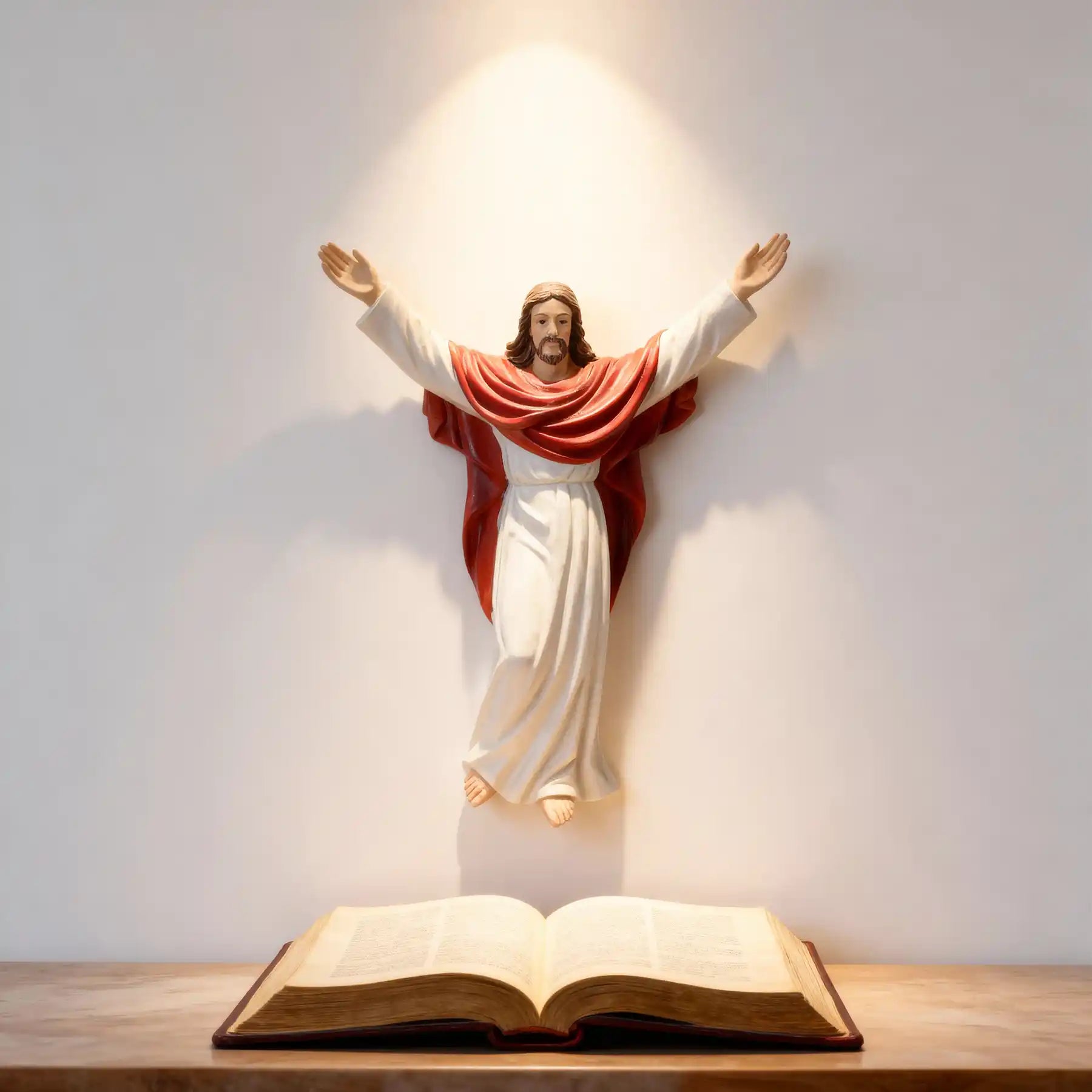 Risen Christ Wall Statue 8.7", Jesus with Open Arms (display 1)