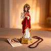 4-Sacred Heart of Jesus Statue with Rosary and Mary's postcard