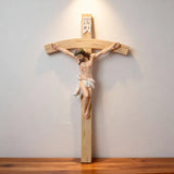 Realistic Wall Crucifix 13", Jesus Christ on Cross with INRI, large size statue (display 1)
