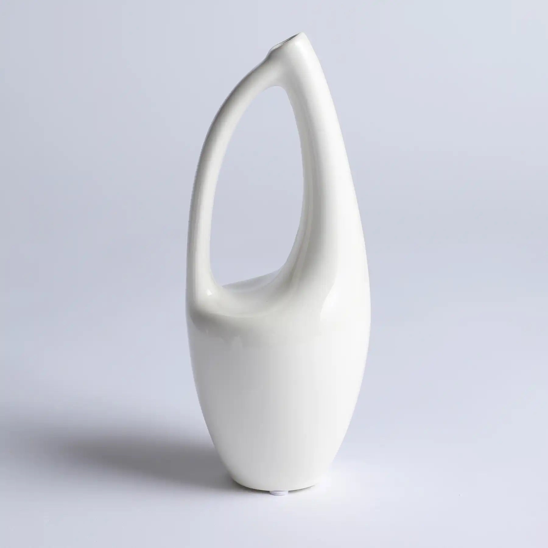 Unique White Ceramic Vases with Hand-Printed Mushroom (display 14)