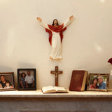 Risen Christ Wall Statue 8.7", Jesus with Open Arms (display 2)