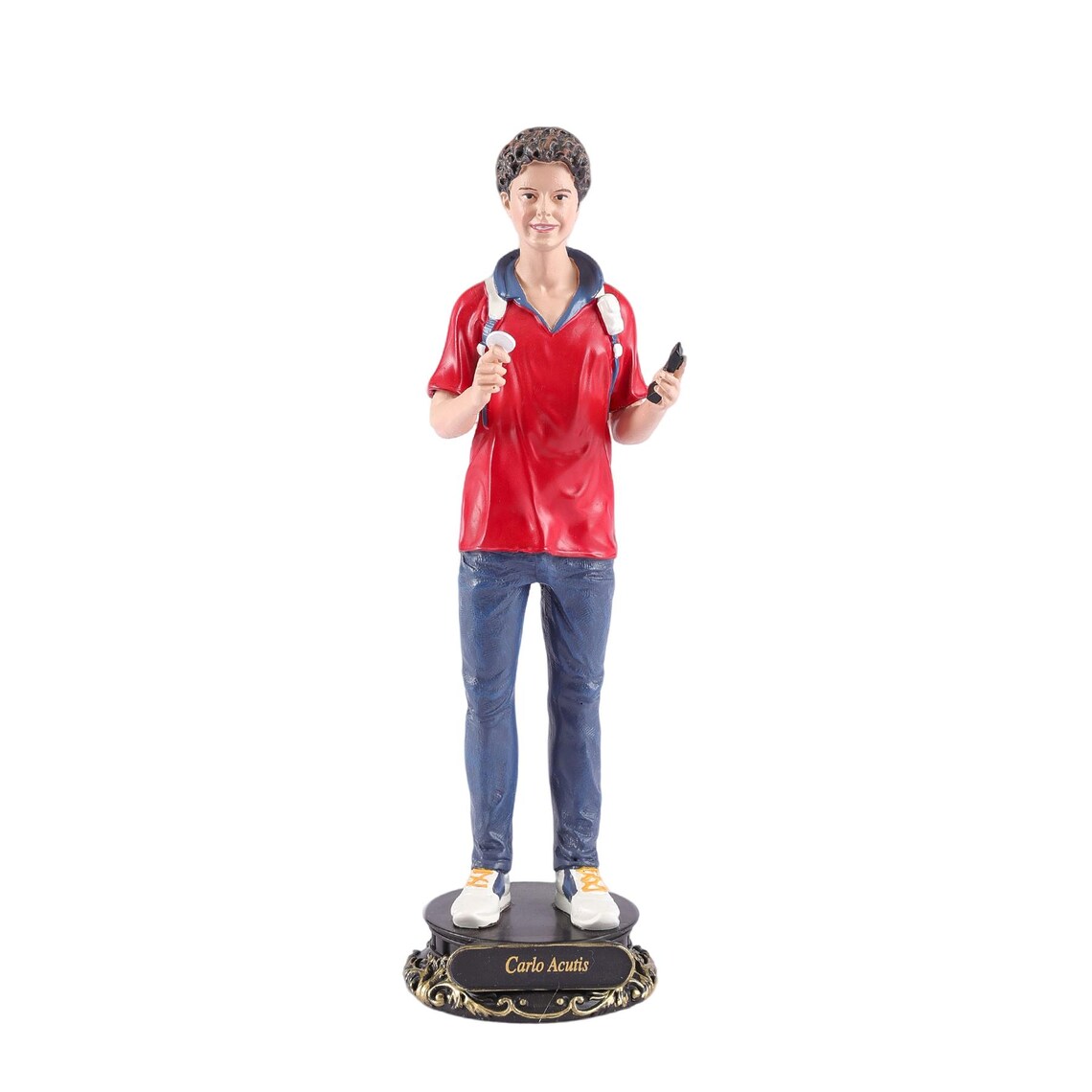 Blessed St. Carlo Acutis Statue, Patron Saint of Internet, Millennial Youth Figurine
