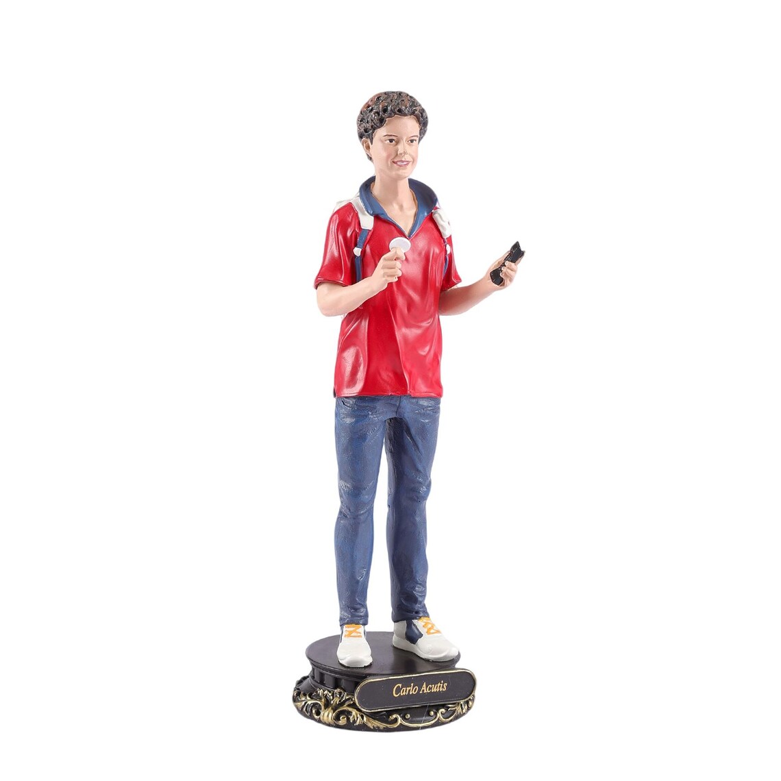 Blessed St. Carlo Acutis Statue, Patron Saint of Internet, Millennial Youth Figurine